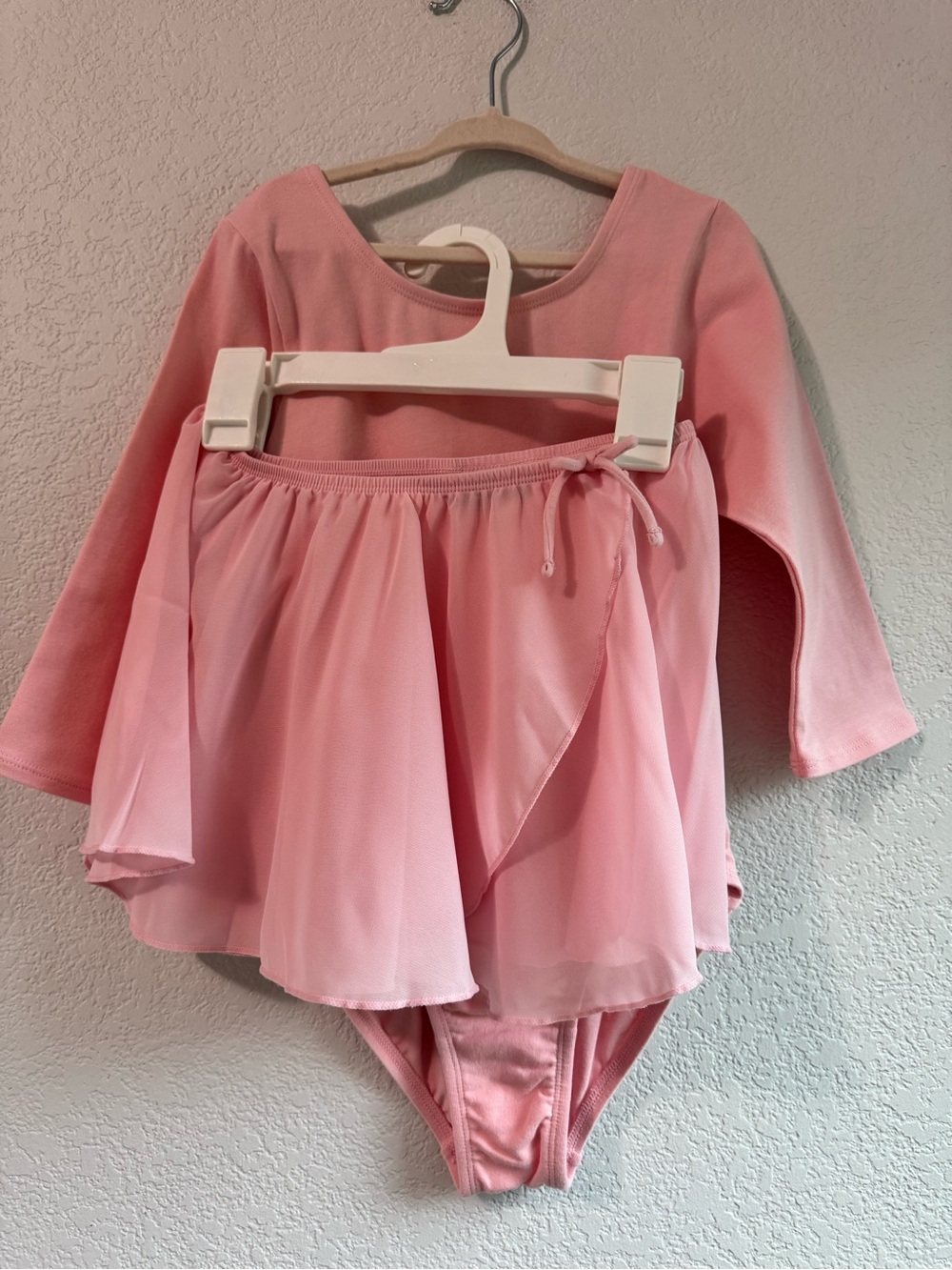 Moret Kids Pink Ballet Leotard + Marilyn Taylor Wrap Skirt Girls Dance Bundle